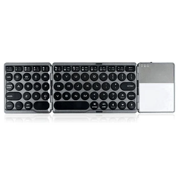 Wireless Three-Folding Bluetooth Keyboard Ultra-Thin Portable Computer Office Keyboard with Trackpad
Wireless Three-Folding Bluetooth Keyboard Ultra-Thin Portable Computer Office Keyboard with Trackpad