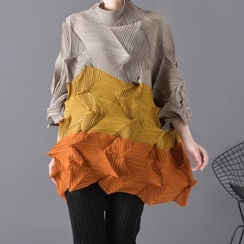 LANMREM 2020 New Spring Summer color block pathcwork pleated tee for female loose elastic tops high quality TV72306
LANMREM 2020 New Spring Summer color block pathcwork pleated tee for female loose elastic tops high quality TV72306
