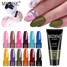MIZHSE פולי ג 'ל ציפורניים ג' ל אצבעות הארכת 24 צבעים 30G משרים כבוי UV הסוואה Builder פולי ג 'ל קשה ג 'ל לק(China)