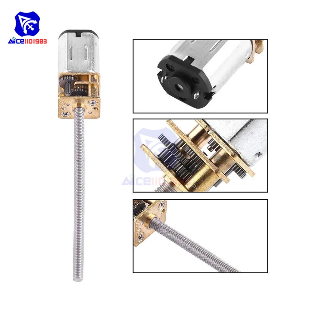 diymore DC 3V/6V/12V GA12-N20 M3*55 Gear Motor with Long M355MM Lead Screw Thread Output Shaft 100RPM Reduction Gear Motor
diymore DC 3V/6V/12V GA12-N20 M3*55 Gear Motor with Long M355MM Lead Screw Thread Output Shaft 100RPM Reduction Gear Motor