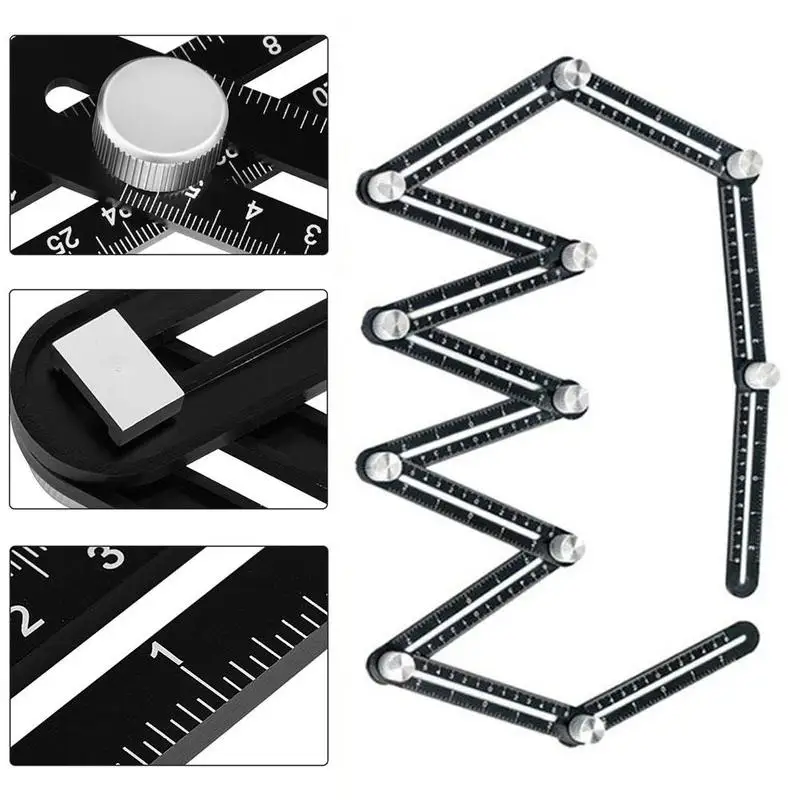 12-Side Rulers Tile Opening Locator Paving Floor Tiles Folding Rule Universal Perforation Multi Angle Measuring
12-Side Rulers Tile Opening Locator Paving Floor Tiles Folding Rule Universal Perforation Multi Angle Measuring