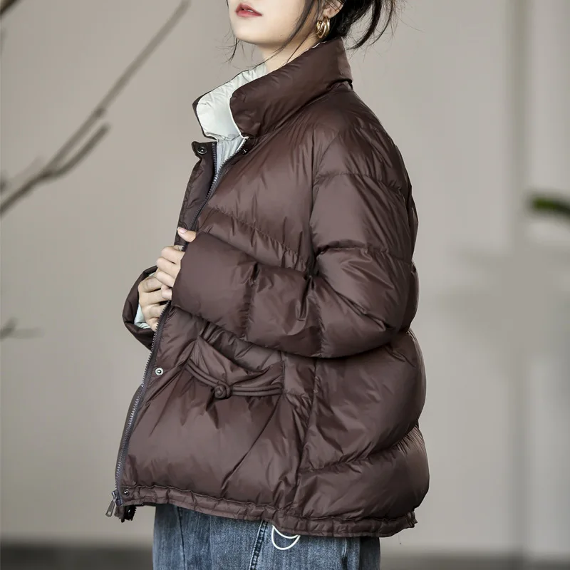 Long-sleeved retro white duck down Female Short Down Jacket winter literary style simple solid color casual Down Jacket Women
Long-sleeved retro white duck down Female Short Down Jacket winter literary style simple solid color casual Down Jacket Women
