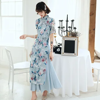 M-3XL Women Long Cheongsam Traditional Chinese Style Short Sleeve Qipao Elegant Summer Sexy Slim Party Dress Button Vestidos
M-3XL Women Long Cheongsam Traditional Chinese Style Short Sleeve Qipao Elegant Summer Sexy Slim Party Dress Button Vestidos
