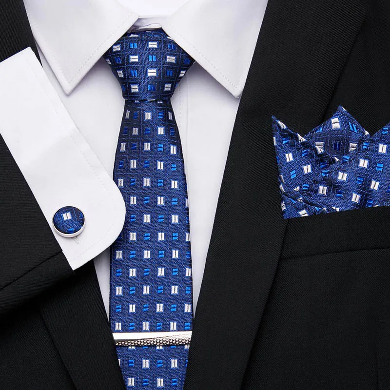 Men Acquard Necktie Pocket Square Clip Cufflinks Handkerchief Tie Clips Luxury 7.5cm Tie Set Gift For Formal Dress100%Silk 12601
Men Acquard Necktie Pocket Square Clip Cufflinks Handkerchief Tie Clips Luxury 7.5cm Tie Set Gift For Formal Dress100%Silk 12601