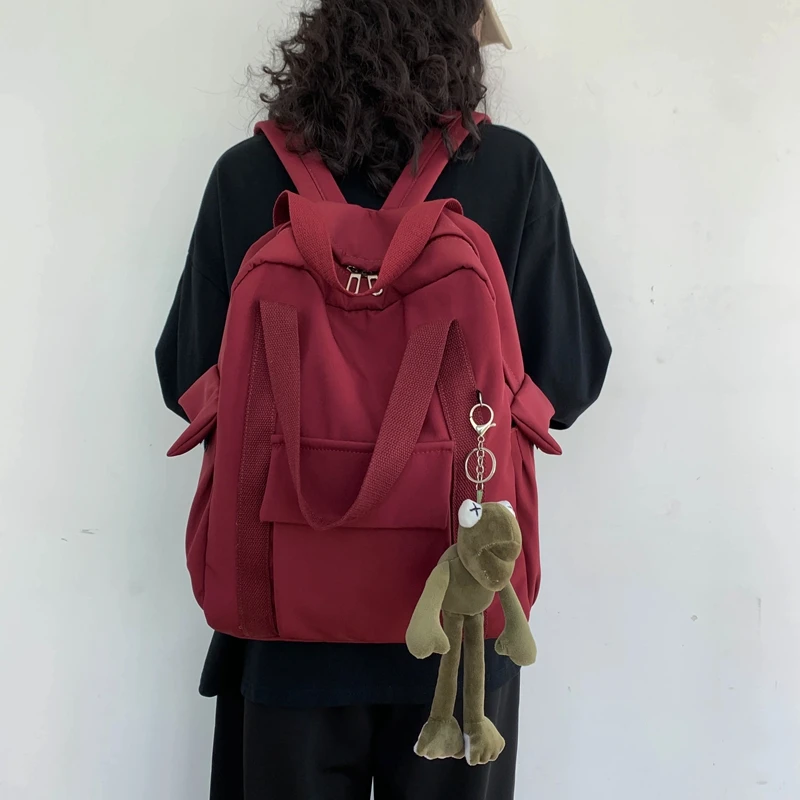 

Женский водонепроницаемый нейлоновый рюкзак, простая школьная сумка для девочек-подростков, дорожная сумка на плечо, школьный ранец