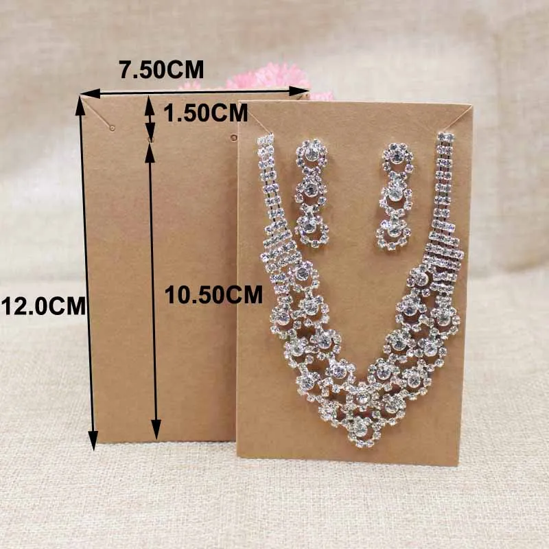 200pcs large necklace with earring set packing tag card brown/kraft cardboard necklace set display tag card custom cost extra
200pcs large necklace with earring set packing tag card brown/kraft cardboard necklace set display tag card custom cost extra