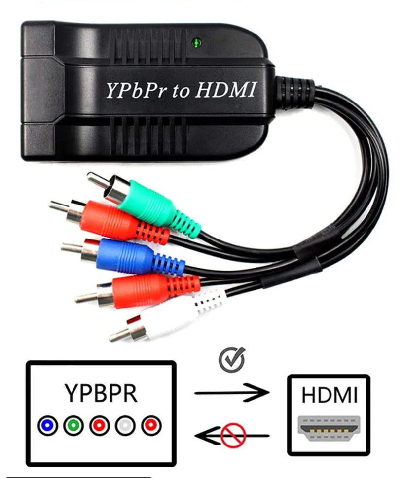 Фото Преобразователь из компонентов в HDMI 5RCA Ypbpr видеосигнал HDTV Видео Аудио