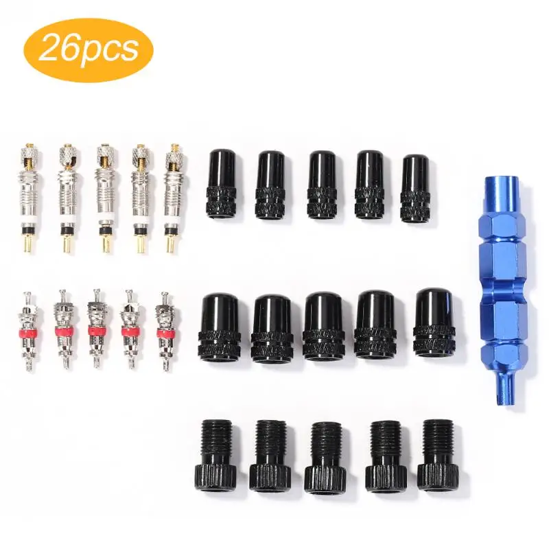 26pcs Wheel Presta Schrader Valve Cores Cap Adapters Durable Remover Tool Road Bike Tyre Bicycle Repair Kit Accessory
26pcs Wheel Presta Schrader Valve Cores Cap Adapters Durable Remover Tool Road Bike Tyre Bicycle Repair Kit Accessory
