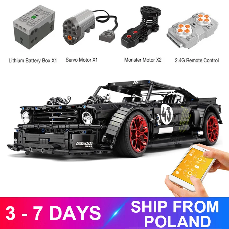 Новое приложение RC дизайн автомобиля Ford Mustang Hoonicorn с 5292 мотор Совместимость MOC 22970