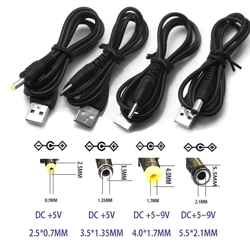 USB Port To 2.5 3.5 4.0 5.5mm 5V DC Barrel Jack Power Cable Cord Connector Black High Quality
USB Port To 2.5 3.5 4.0 5.5mm 5V DC Barrel Jack Power Cable Cord Connector Black High Quality