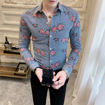 Korean Men Floral Shirt 2020 Spring New Streetwear Long Sleeve Mens Casual Shirts Slim Fit Night Club Prom Tuxedo Dress 3XL-M
Korean Men Floral Shirt 2020 Spring New Streetwear Long Sleeve Mens Casual Shirts Slim Fit Night Club Prom Tuxedo Dress 3XL-M