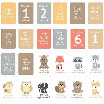24Pcs/Set For Memory Baby Pregnant Women Monthly Photograph Cards Fun Month Milestone Cards bebe for newborns 
24Pcs/Set For Memory Baby Pregnant Women Monthly Photograph Cards Fun Month Milestone Cards bebe for newborns