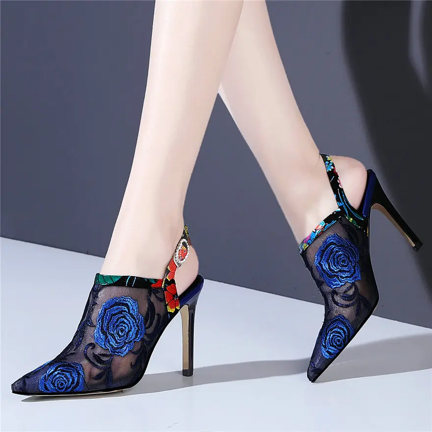 Wedding Flowers Pumps Women Back Strap Pointed Toe Slim High Heel Gladiator Sandals Female Breathable Lace Summer Ankle Boots
Wedding Flowers Pumps Women Back Strap Pointed Toe Slim High Heel Gladiator Sandals Female Breathable Lace Summer Ankle Boots