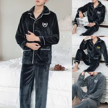 2020 New Winter Pajamas Men Thick Warm Sleepwear Flannel Home Wear Long Sleeve Coral Fleece Printed Pajama Set Man Two Piece Set
2020 New Winter Pajamas Men Thick Warm Sleepwear Flannel Home Wear Long Sleeve Coral Fleece Printed Pajama Set Man Two Piece Set