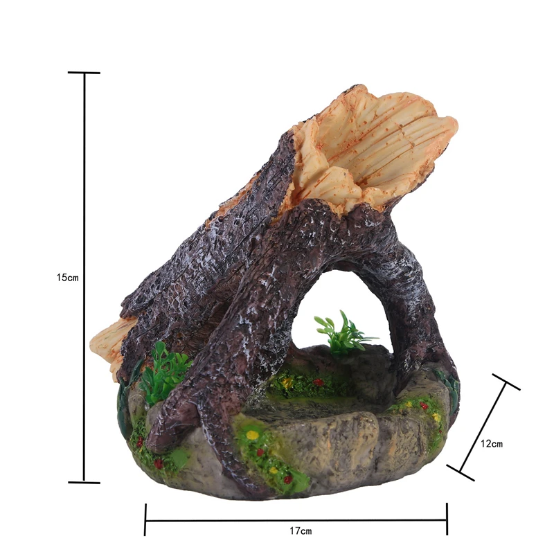2 Aquarium Decoration Ornament Resin Wood Trunk Log Fish Tank Decoration for Fish Tank Betta Fish Accessories Hideout Cave