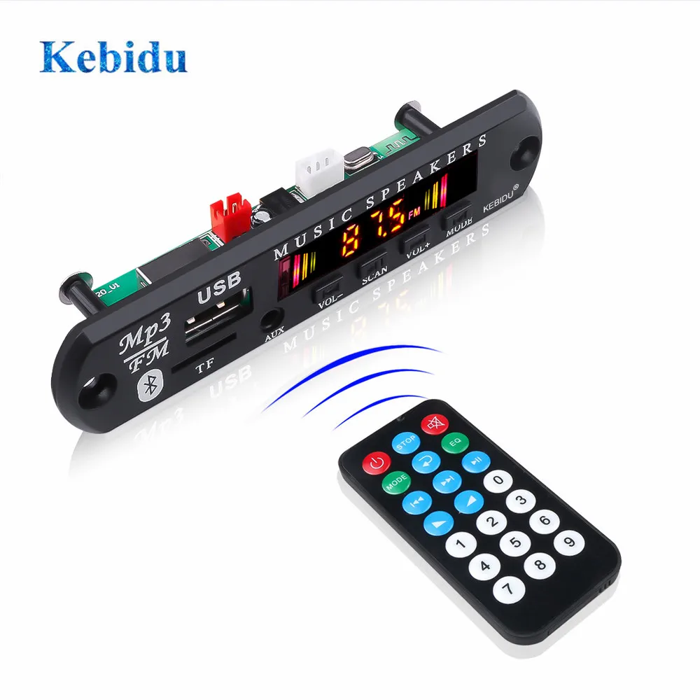 KEBIDU Car MP3 WMA Decoder Board MP3 Player Audio USB TF FM Radio Module Wireless Bluetooth 5.0 5V 12V Remote Control For Car
KEBIDU Car MP3 WMA Decoder Board MP3 Player Audio USB TF FM Radio Module Wireless Bluetooth 5.0 5V 12V Remote Control For Car