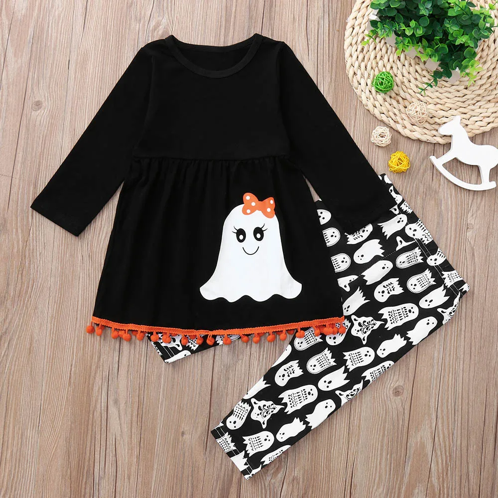 2019 Fall Winter Children Clothes Set Toddler Baby Girl Long Sleeves Print Tassel Top+Pants Outfit New Fashion Halloween Costume
2019 Fall Winter Children Clothes Set Toddler Baby Girl Long Sleeves Print Tassel Top+Pants Outfit New Fashion Halloween Costume