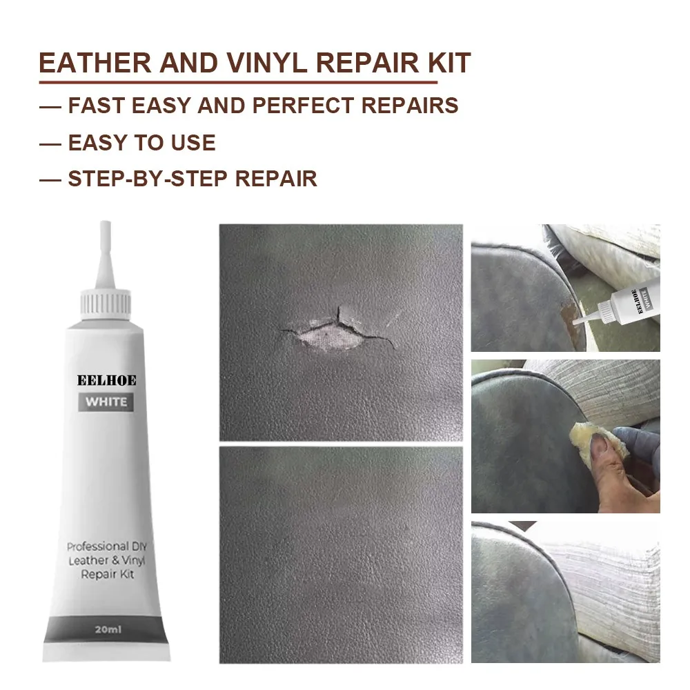 2pcs leather repair cream Vinyl Repair Kit Auto Car Seat Sofa Coats Holes Scratch Cracks Rips Liquid Leather Tool | Дом и сад