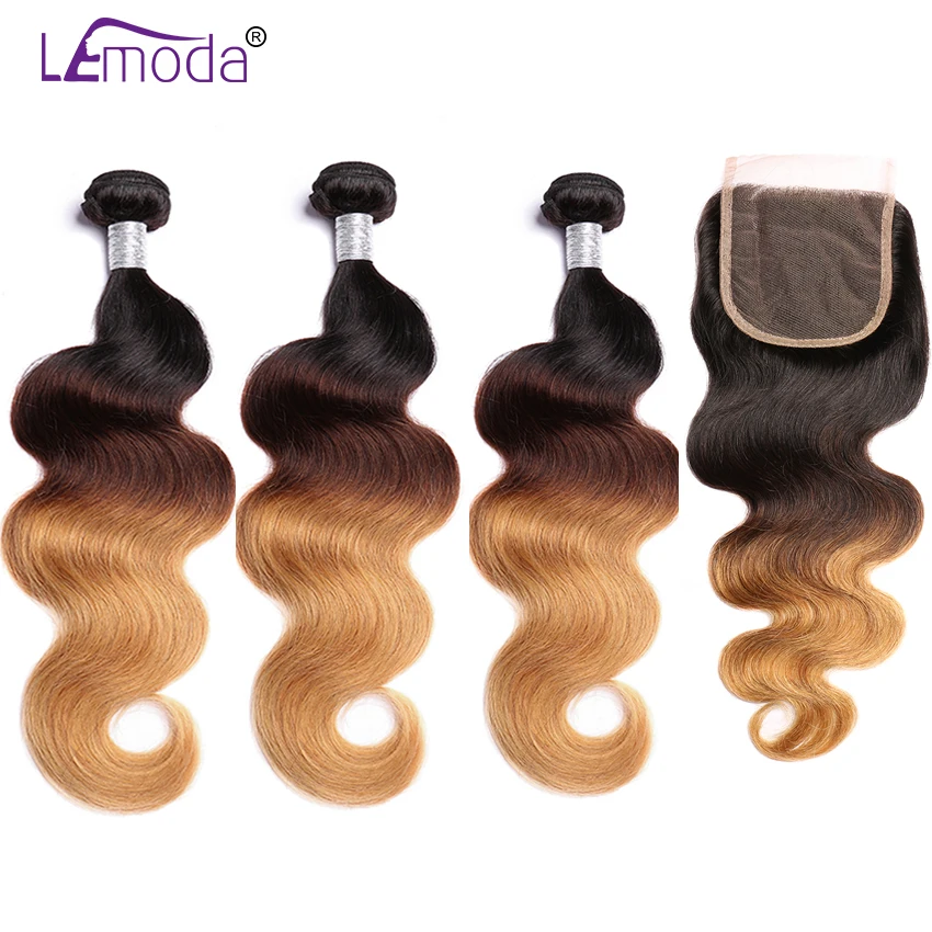 Lemoda Brazilian Body Wave With Closure Ombre Human Hair Bundles With Closure 1b#4#27 Remy Hair Closure With Bundles
Lemoda Brazilian Body Wave With Closure Ombre Human Hair Bundles With Closure 1b#4#27 Remy Hair Closure With Bundles