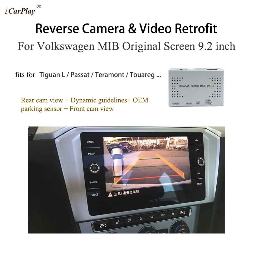 Car Backup Camera & Front View Video Retrofit for Volkswagen Tiguan Touareg 9.2 inch Factory Monitor
Car Backup Camera & Front View Video Retrofit for Volkswagen Tiguan Touareg 9.2 inch Factory Monitor