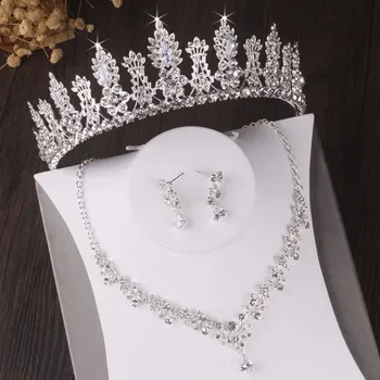 Baroque Luxury Floral Crystal Bridal Jewelry Sets Rhinestone Tiara Crown Necklace Earrings Set Wedding African Beads Jewelry Set
Baroque Luxury Floral Crystal Bridal Jewelry Sets Rhinestone Tiara Crown Necklace Earrings Set Wedding African Beads Jewelry Set