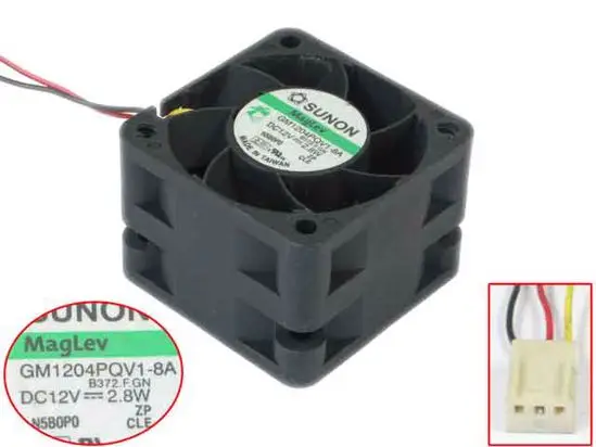 SUNON GM1204PQV1-8A b372.f. GN DC 12V 2,8 W 3-проводной 40x40x28 мм вентилятор охлаждения сервера
SUNON GM1204PQV1-8A b372.f. GN DC 12V 2,8 W 3-проводной 40x40x28 мм вентилятор охлаждения сервера
