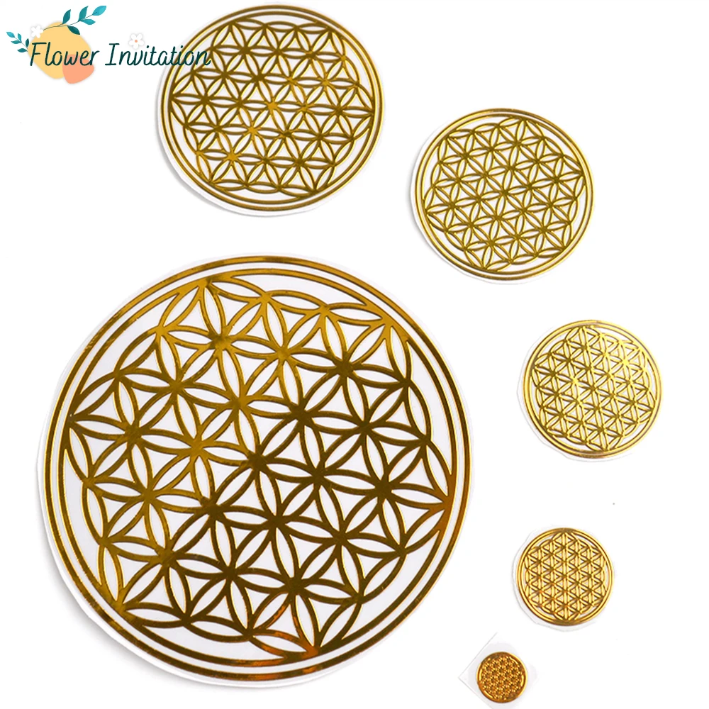 

Flower Invitation Energy Metal Copper Sticker Chakra Orgonite Sticker Organ Energy Tower Material for Resin Jewelry Making