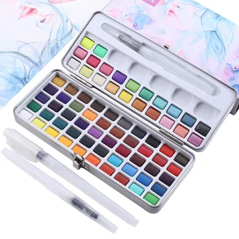 72 Colors Solid Watercolor Pigment Set Box with 3Pcs Water Brush Pen Portable Water Color Pigment for Drawing Art Supplies
72 Colors Solid Watercolor Pigment Set Box with 3Pcs Water Brush Pen Portable Water Color Pigment for Drawing Art Supplies