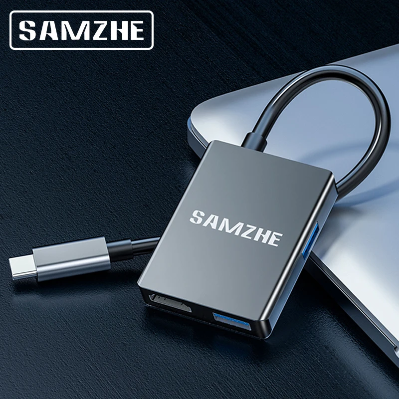 SAMZHE USB C HUB 4 в 1 Type к 3 0 4K HDMI совместимый PD полнофункциональный концентратор для MacBook
