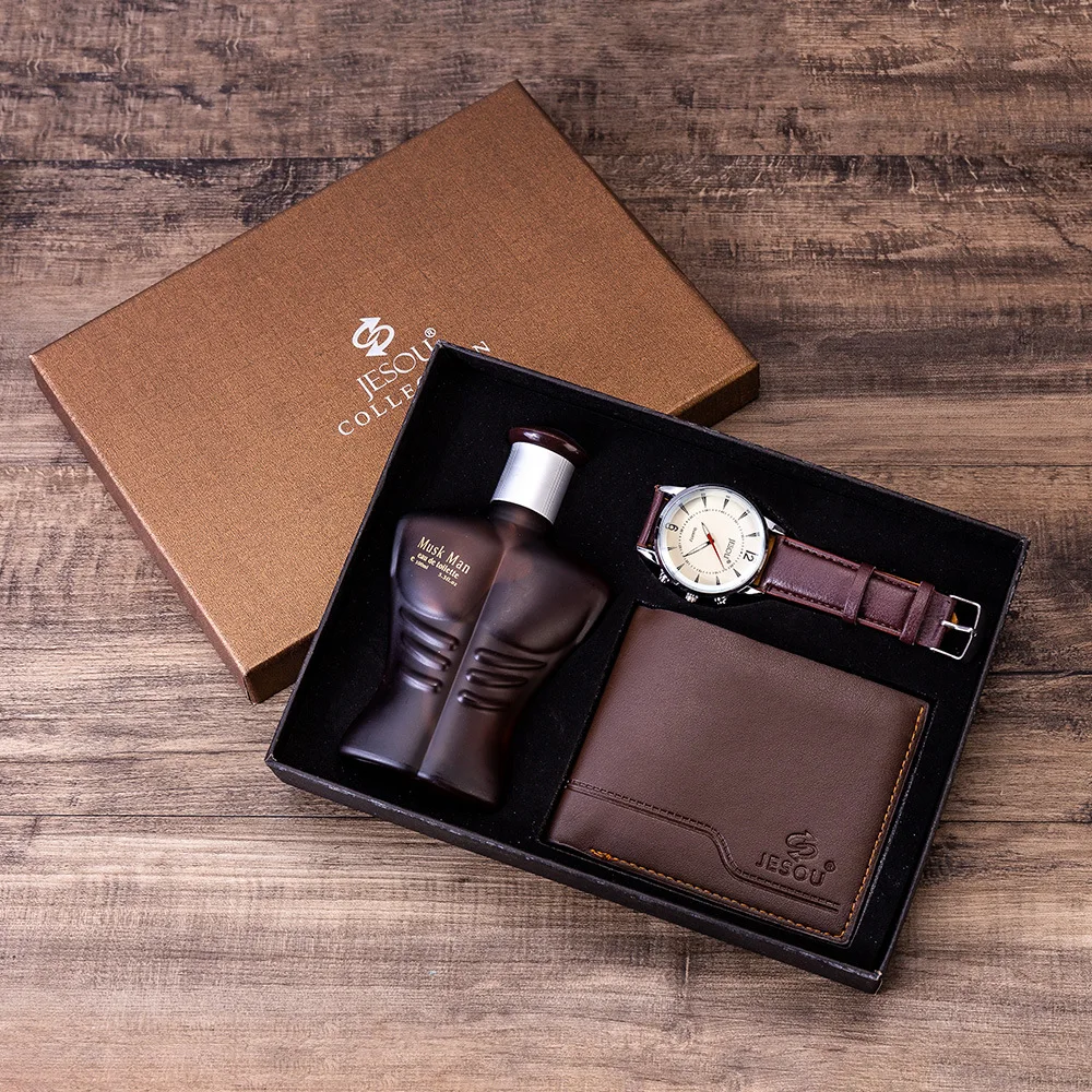 Men Gift Set Exquisite Packaging Watch + Wallet Perfume Kit Cool Creative Packaged Combination Watch
Men Gift Set Exquisite Packaging Watch + Wallet Perfume Kit Cool Creative Packaged Combination Watch