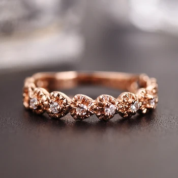 18K Rose Gold 0.10ct Diamond Ring for Women Handmade Wedding Band Engagement Jewelry
18K Rose Gold 0.10ct Diamond Ring for Women Handmade Wedding Band Engagement Jewelry