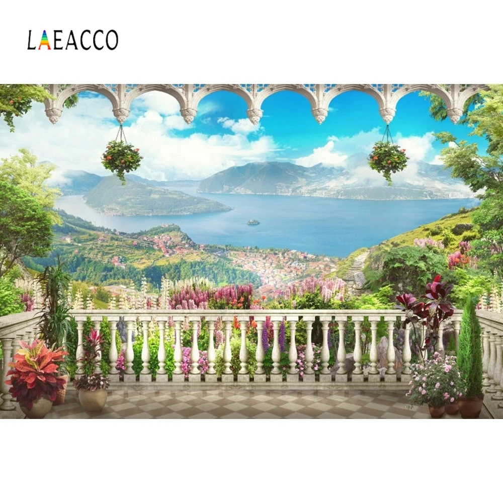 Laeacco Balcony Flowers Arch Muntains Blue Sea View Photography Backdrops Vinyl Custom Photo Backgrounds Props For Photo Studio
Laeacco Balcony Flowers Arch Muntains Blue Sea View Photography Backdrops Vinyl Custom Photo Backgrounds Props For Photo Studio