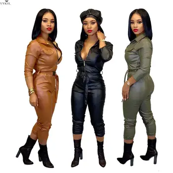 Skinny Jumpsuit Women Leather Sexy Jumpsuit Bandage Romper Zipper Long Sleeve Party Overalls With Belt Female Sexy Bodysuit
Skinny Jumpsuit Women Leather Sexy Jumpsuit Bandage Romper Zipper Long Sleeve Party Overalls With Belt Female Sexy Bodysuit