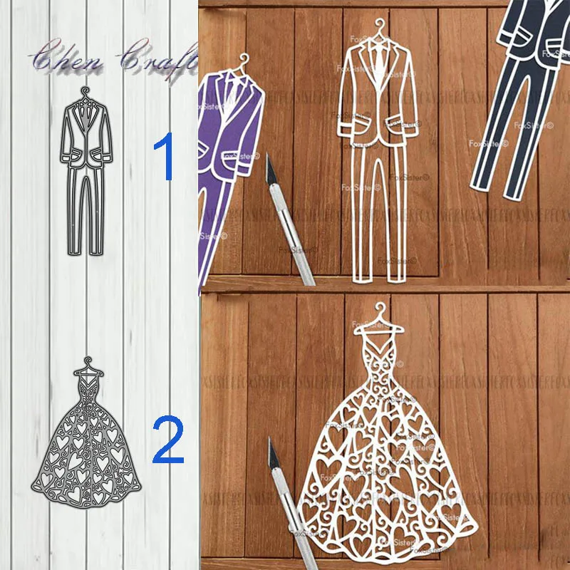 Suits and dresses on hangers Metal Cutting Dies for DIY Scrapbooking Album Paper Cards Making Decorative Crafts Supplies New
Suits and dresses on hangers Metal Cutting Dies for DIY Scrapbooking Album Paper Cards Making Decorative Crafts Supplies New
