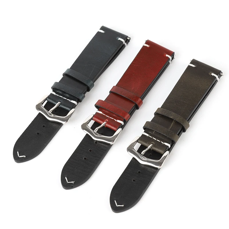 18 20 22mm Vintage Style Watch Band Strap Pin Buckled Breathable Oil Wax Leather Wristwatch Bands Replacement Accessories 
18 20 22mm Vintage Style Watch Band Strap Pin Buckled Breathable Oil Wax Leather Wristwatch Bands Replacement Accessories