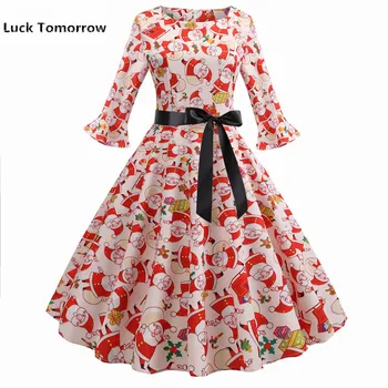 Print Vintage Christmas Dress Women Petal Sleeve Elegant Party Dresses Clothes Ladies Casual Winter Midi Dress Plus Size
Print Vintage Christmas Dress Women Petal Sleeve Elegant Party Dresses Clothes Ladies Casual Winter Midi Dress Plus Size
