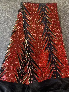 Red Black Nigerian Tulle Lace Fabric With Sequins Embroidered Design African French Net Lace Fabric For Wedding Dress 5 Yards 
Red Black Nigerian Tulle Lace Fabric With Sequins Embroidered Design African French Net Lace Fabric For Wedding Dress 5 Yards