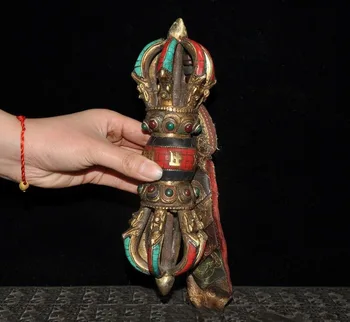 wedding decoration 9" Old Tibetan Buddhism Bronze inlay Turquoise coral Gem Phurpa Vajra Dorje FaQi
wedding decoration 9" Old Tibetan Buddhism Bronze inlay Turquoise coral Gem Phurpa Vajra Dorje FaQi