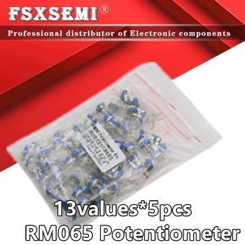 13values*5pcs=65pcs Trimming Potentiometer RM-065 top adjustment 100R-1M RM065 Variable Resistors Assorted Kit 100R 200R 1K 10K
13values*5pcs=65pcs Trimming Potentiometer RM-065 top adjustment 100R-1M RM065 Variable Resistors Assorted Kit 100R 200R 1K 10K