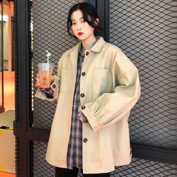 Military Vintage Women Jacket Khaki Loose Buttons Casual Ladies Coats Long Sleeve Korean Women Clothes Oversized Autumn MM60NJK
Military Vintage Women Jacket Khaki Loose Buttons Casual Ladies Coats Long Sleeve Korean Women Clothes Oversized Autumn MM60NJK