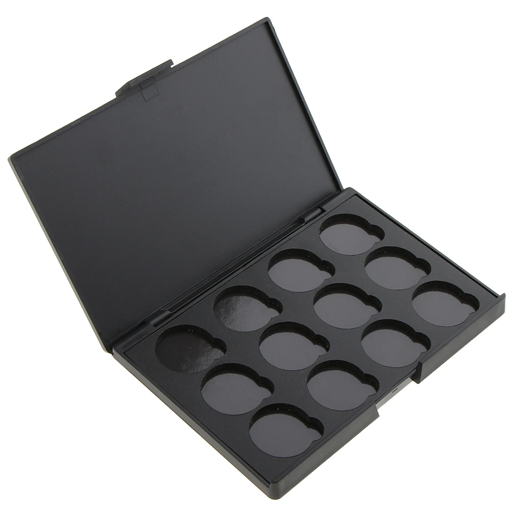 Empty Magnetic Palette Box for Eyeshadow Powder Highlighter Contour Lipstick Makeup Case with 12 Tin Pans