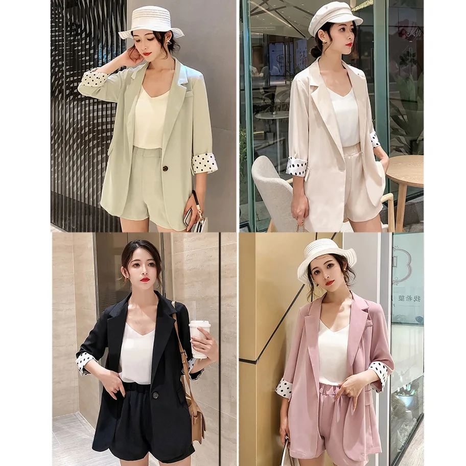 Summer Korean-style Thin Casual Small Suit Best Friend-Sun-resistant Tops Shorts Two-Piece Set
Summer Korean-style Thin Casual Small Suit Best Friend-Sun-resistant Tops Shorts Two-Piece Set