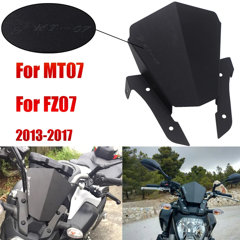 Ветровое стекло для мотоцикла YAMAHA MT07 MT-07 FZ07 2013 2014 2015 2016 2017, ветрозащитный экран для мотоцикла, алюминий
Ветровое стекло для мотоцикла YAMAHA MT07 MT-07 FZ07 2013 2014 2015 2016 2017, ветрозащитный экран для мотоцикла, алюминий