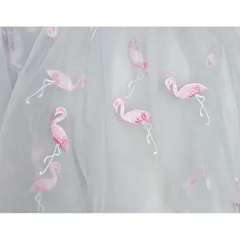 Flamingo embroidery mesh soft tulle lace fabric white gray pink 3 colors DIY doll clothes accessories Curtain decoration
Flamingo embroidery mesh soft tulle lace fabric white gray pink 3 colors DIY doll clothes accessories Curtain decoration
