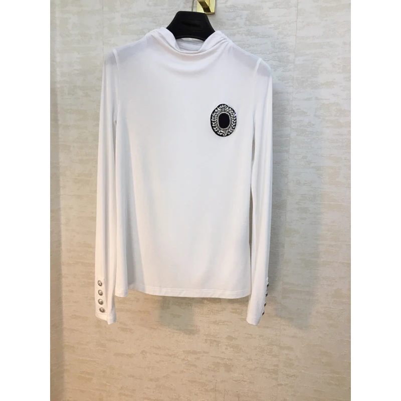 Sale! 11.7 Fashion Hot Turtleneck Letter Crystal Diamonds Beading Elastic Slim Long Sleeve T-shirt Top Women
Sale! 11.7 Fashion Hot Turtleneck Letter Crystal Diamonds Beading Elastic Slim Long Sleeve T-shirt Top Women