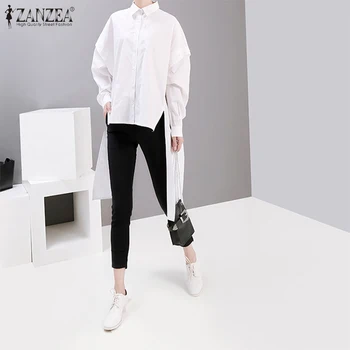 Women's Irregular Blouse 2020 ZANZEA Elegant Spring Shirts Casual Long Sleeve Bluas Female Button Solid Tops Plus Size Tunic
Women's Irregular Blouse 2020 ZANZEA Elegant Spring Shirts Casual Long Sleeve Bluas Female Button Solid Tops Plus Size Tunic