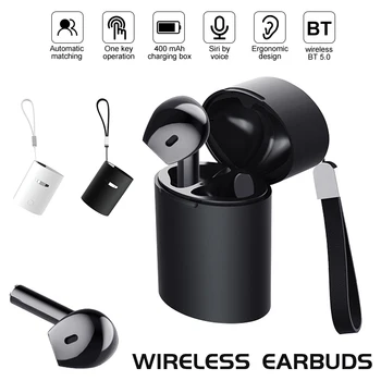 Wireless Bluetooth 5.0 Earphones HIFI Stereo Waterproof Headset Noise Cancellation Sport Earphone with 400mAh Charging Case
Wireless Bluetooth 5.0 Earphones HIFI Stereo Waterproof Headset Noise Cancellation Sport Earphone with 400mAh Charging Case