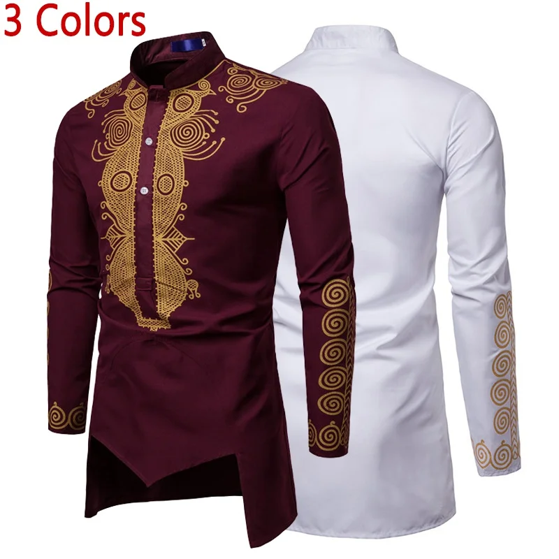 

Men's Fashion Shirts Saudi Arabian Robe Casual Loose Shirt Long Sleeve Long Dress Shirt