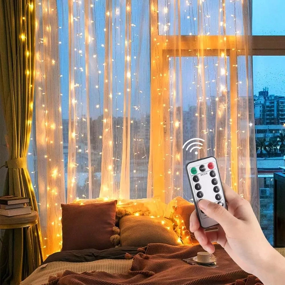 3M LED Curtain Lights Garland Curtain Lamp Remote Control USB String Fairy Lights Christmas Decorations for Home Bedroom Window
3M LED Curtain Lights Garland Curtain Lamp Remote Control USB String Fairy Lights Christmas Decorations for Home Bedroom Window
