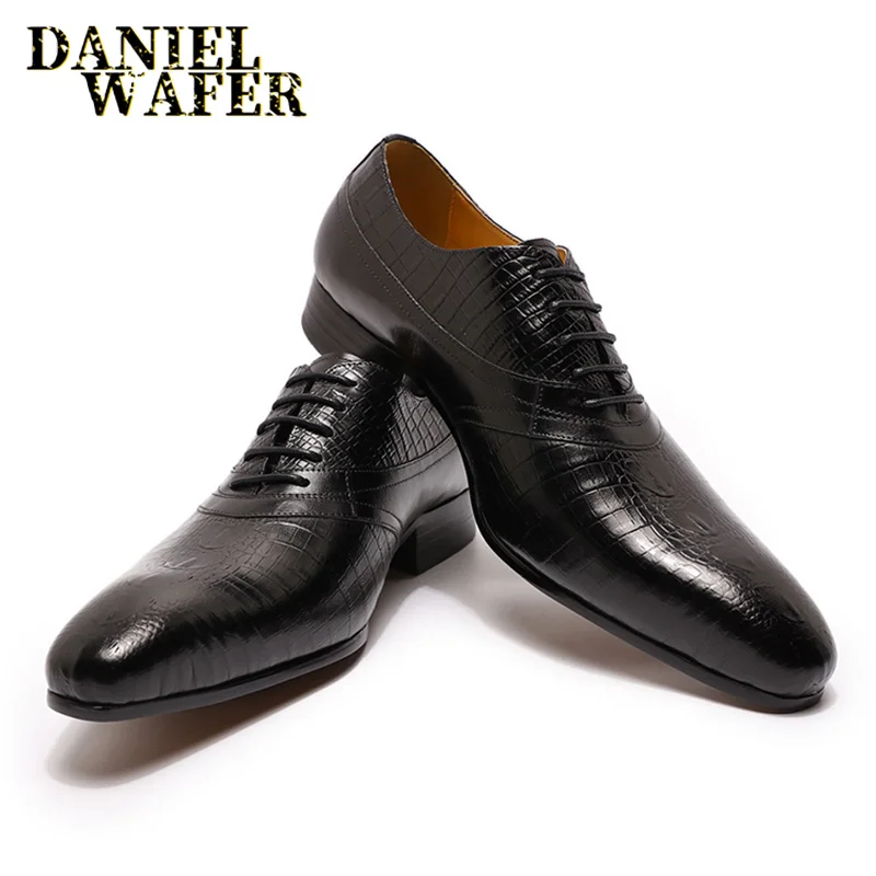 LUXURY MEN'S OXFORD CROCODILE PRINTS SHOES BLACK BROWN LACE UP POINTED TOE MEN DRESS OFFICE WEDDING BUSINESS LEATHER SHOES MEN
LUXURY MEN'S OXFORD CROCODILE PRINTS SHOES BLACK BROWN LACE UP POINTED TOE MEN DRESS OFFICE WEDDING BUSINESS LEATHER SHOES MEN
